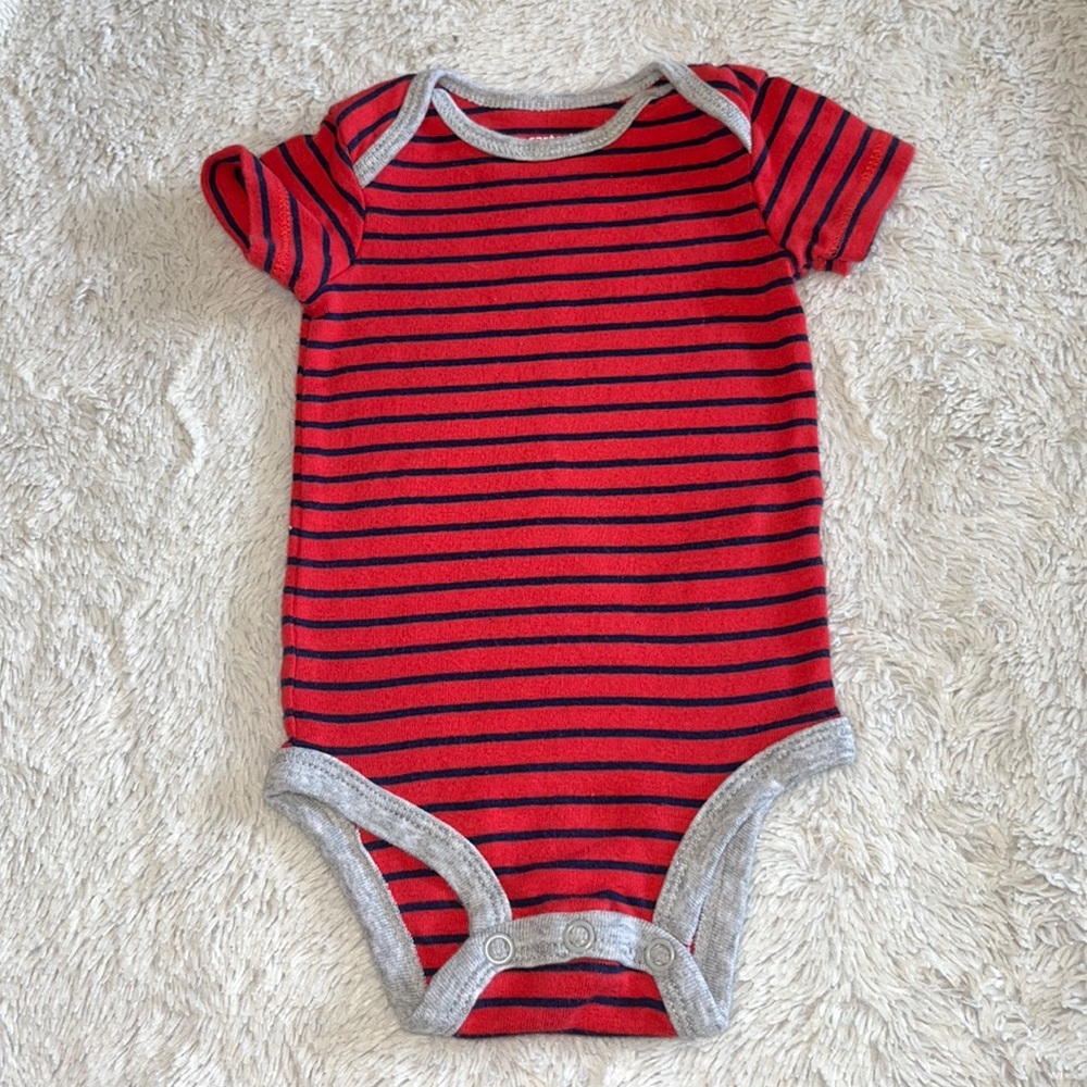 (3 for$10) carters red 3 month stripped bodysuit